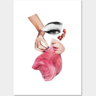 Telephone Girl with Pink Wig Posters and Art